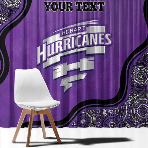 Custom Hobart Hurricanes Window Curtain Indigenous Art - Grunge Style
