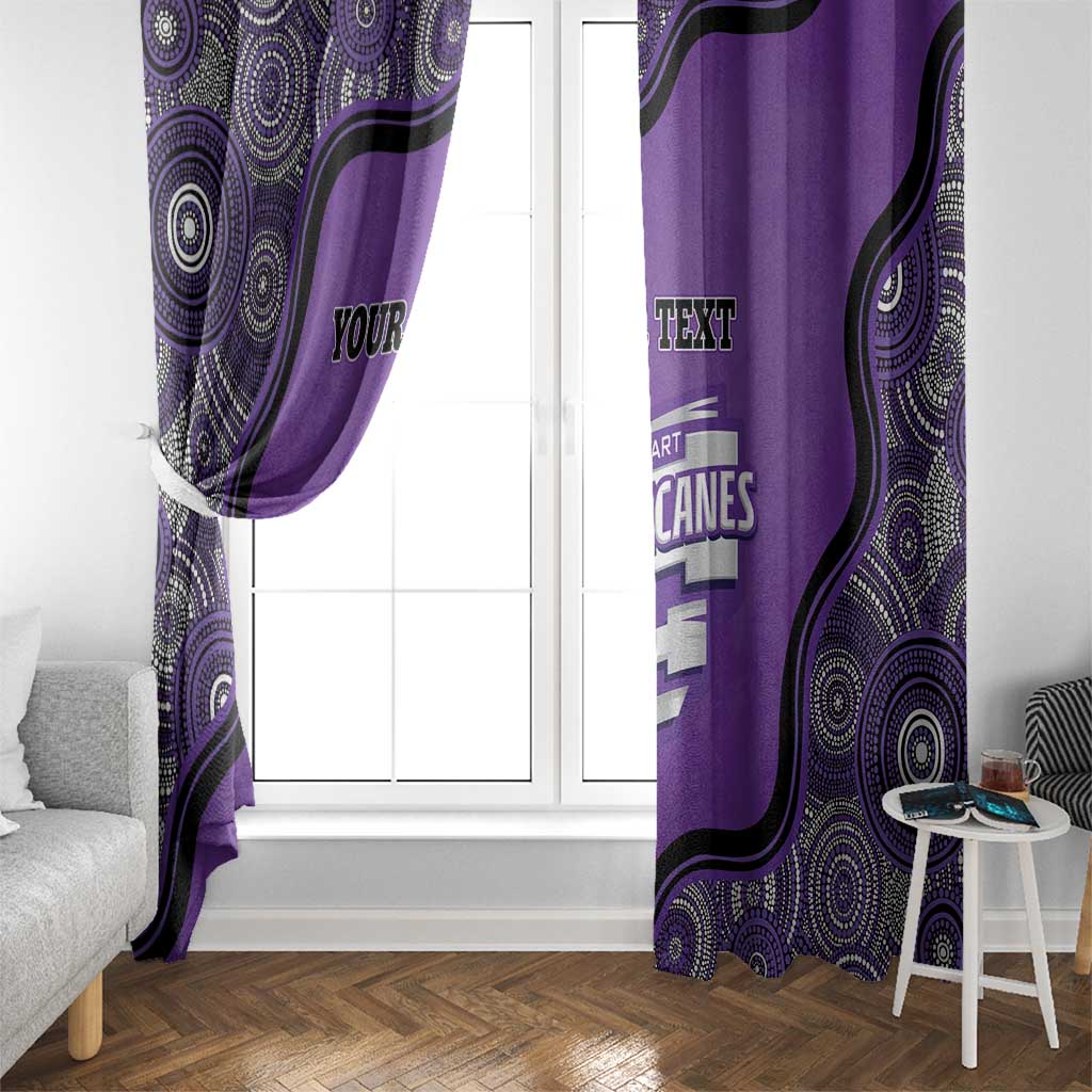 Custom Hobart Hurricanes Window Curtain Indigenous Art - Grunge Style