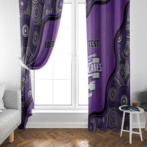 Custom Hobart Hurricanes Window Curtain Indigenous Art - Grunge Style
