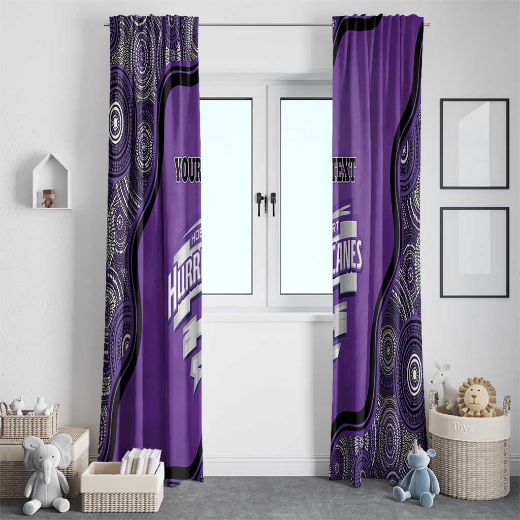 Custom Hobart Hurricanes Window Curtain Indigenous Art - Grunge Style