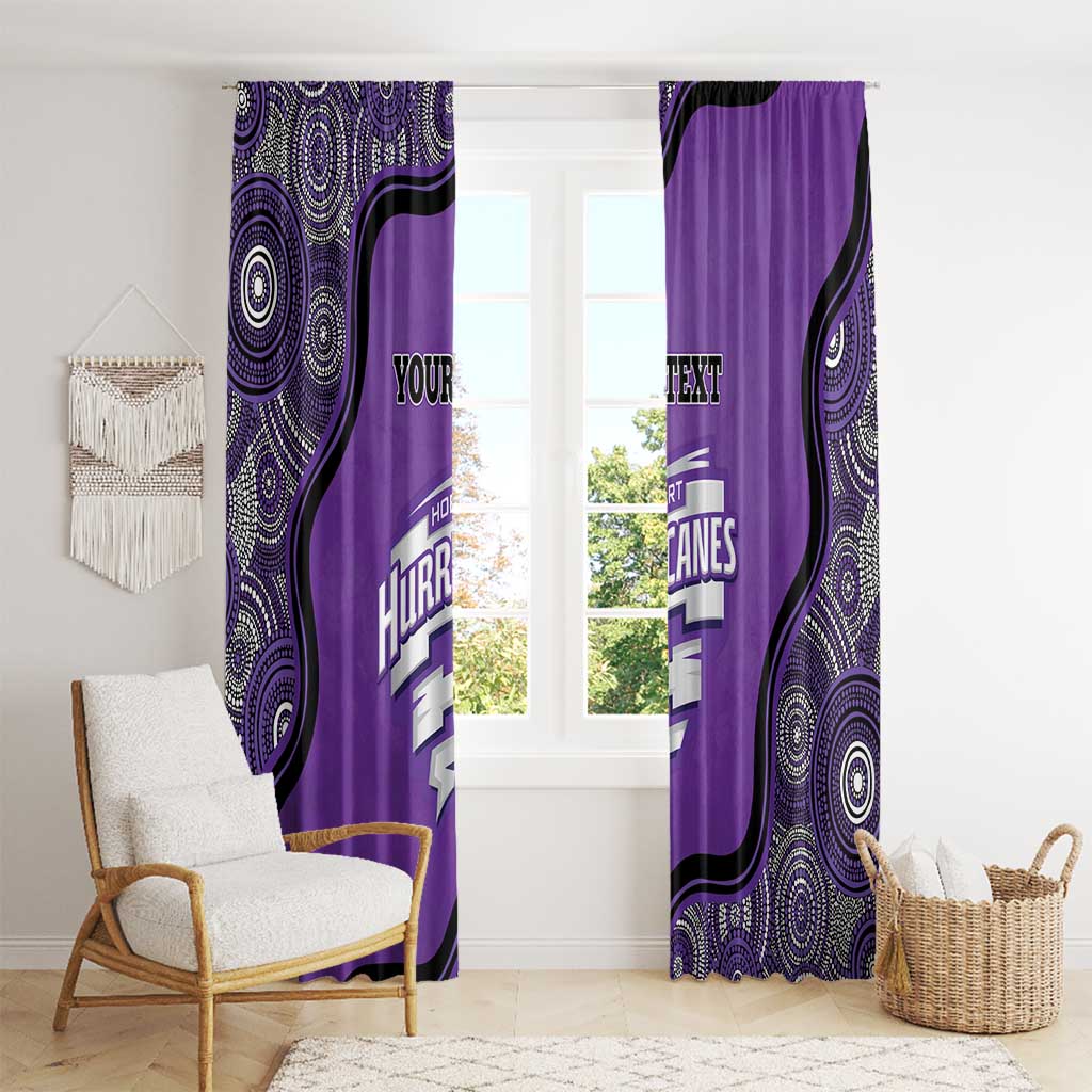 Custom Hobart Hurricanes Window Curtain Indigenous Art - Grunge Style