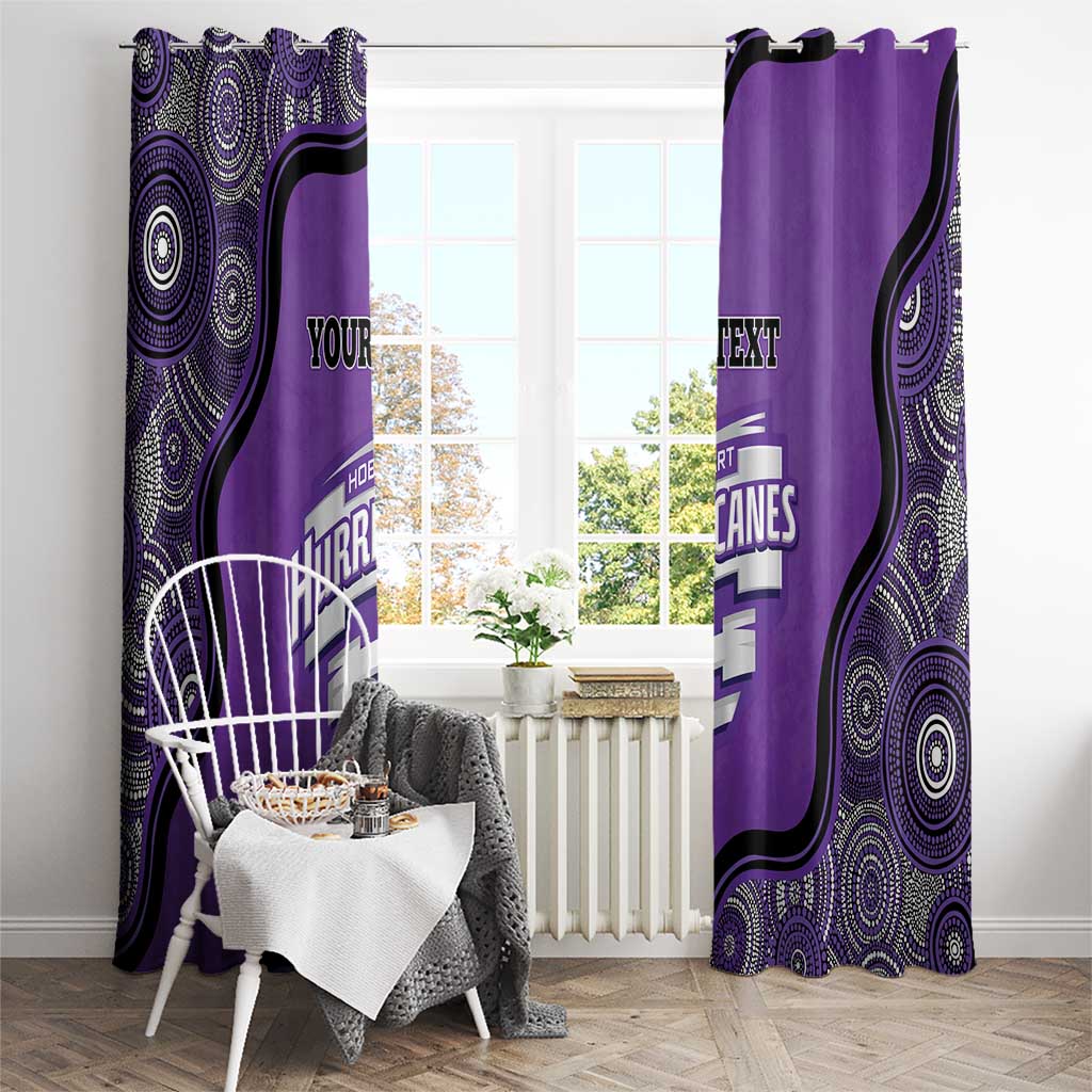 Custom Hobart Hurricanes Window Curtain Indigenous Art - Grunge Style