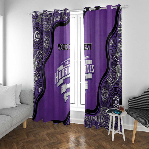 Custom Hobart Hurricanes Window Curtain Indigenous Art - Grunge Style