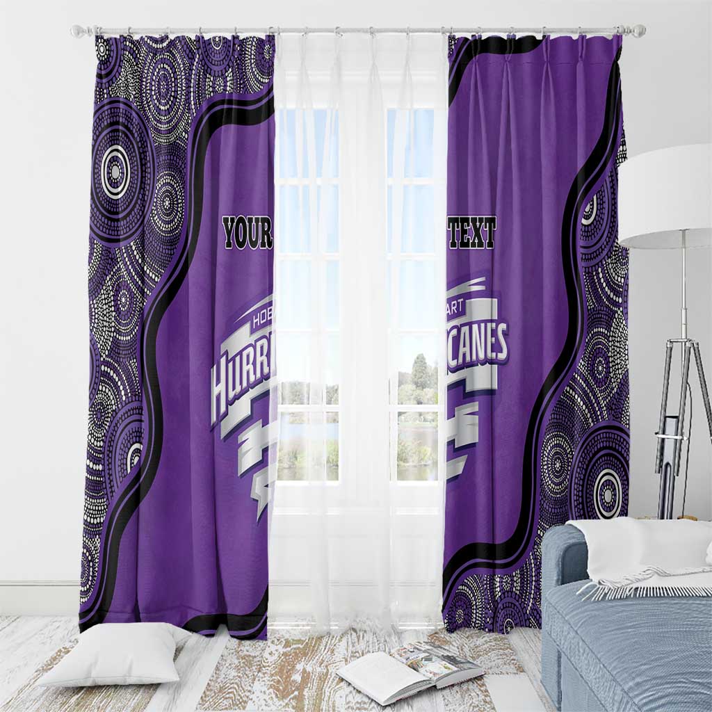 Custom Hobart Hurricanes Window Curtain Indigenous Art - Grunge Style