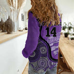 Custom Hobart Hurricanes Women Casual Shirt Indigenous Art - Grunge Style