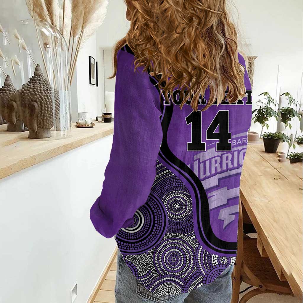 Custom Hobart Hurricanes Women Casual Shirt Indigenous Art - Grunge Style