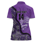 Custom Hobart Hurricanes Women Polo Shirt Indigenous Art - Grunge Style