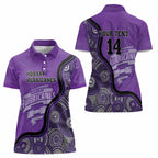 Custom Hobart Hurricanes Women Polo Shirt Indigenous Art - Grunge Style