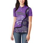 Custom Hobart Hurricanes Women Polo Shirt Indigenous Art - Grunge Style