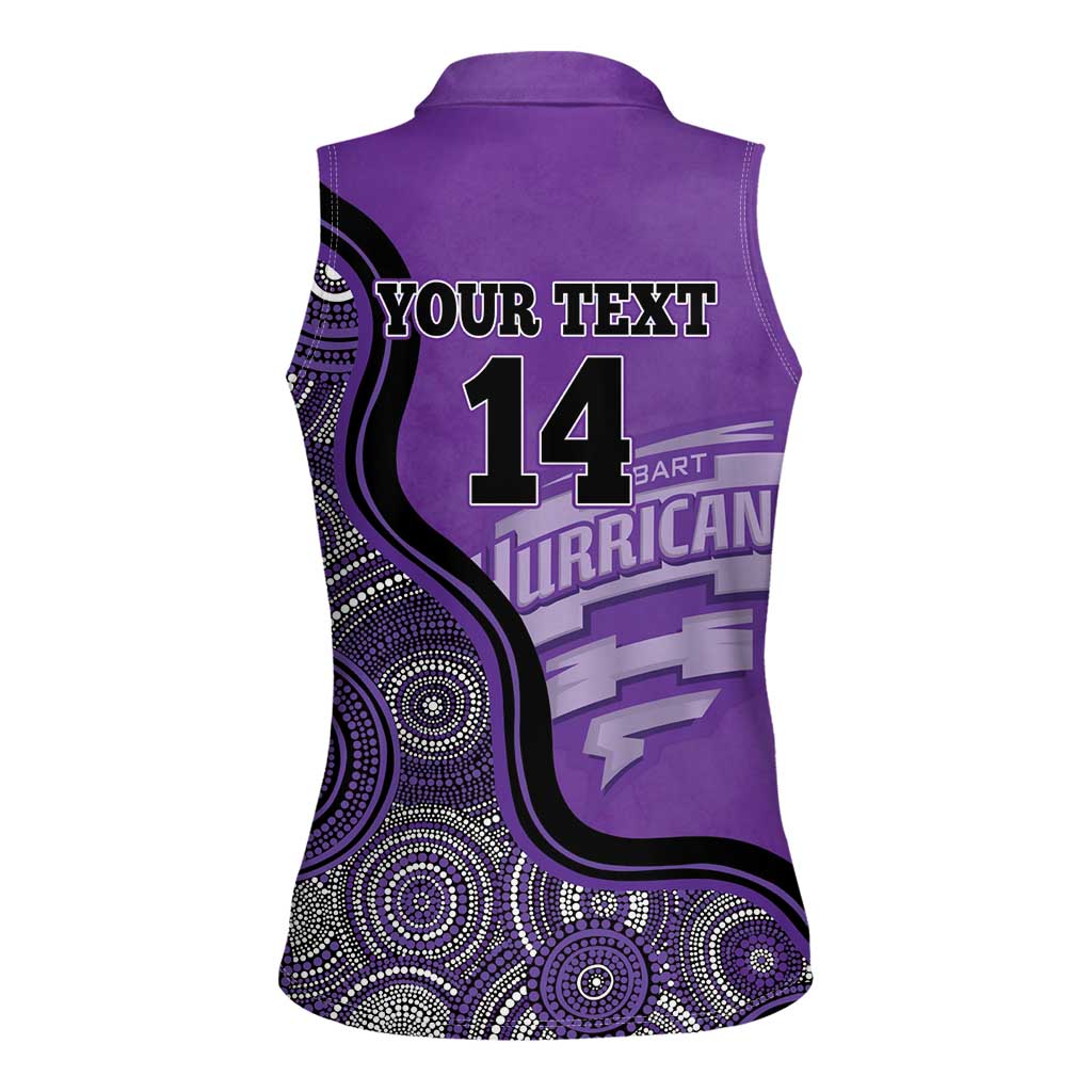 Custom Hobart Hurricanes Women Sleeveless Polo Shirt Indigenous Art - Grunge Style