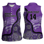 Custom Hobart Hurricanes Women Sleeveless Polo Shirt Indigenous Art - Grunge Style
