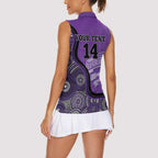 Custom Hobart Hurricanes Women Sleeveless Polo Shirt Indigenous Art - Grunge Style
