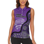 Custom Hobart Hurricanes Women Sleeveless Polo Shirt Indigenous Art - Grunge Style