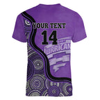 Custom Hobart Hurricanes Women V-Neck T-Shirt Indigenous Art - Grunge Style