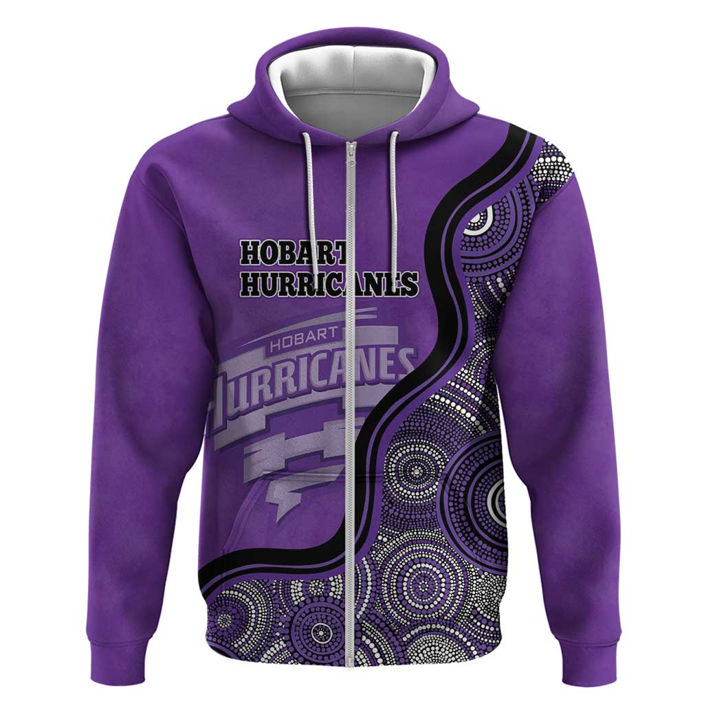 Custom Hobart Hurricanes Zip Hoodie Indigenous Art - Grunge Style