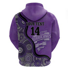 Custom Hobart Hurricanes Zip Hoodie Indigenous Art - Grunge Style