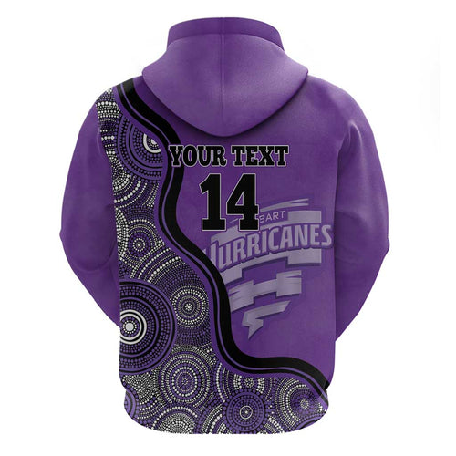 Custom Hobart Hurricanes Zip Hoodie Indigenous Art - Grunge Style