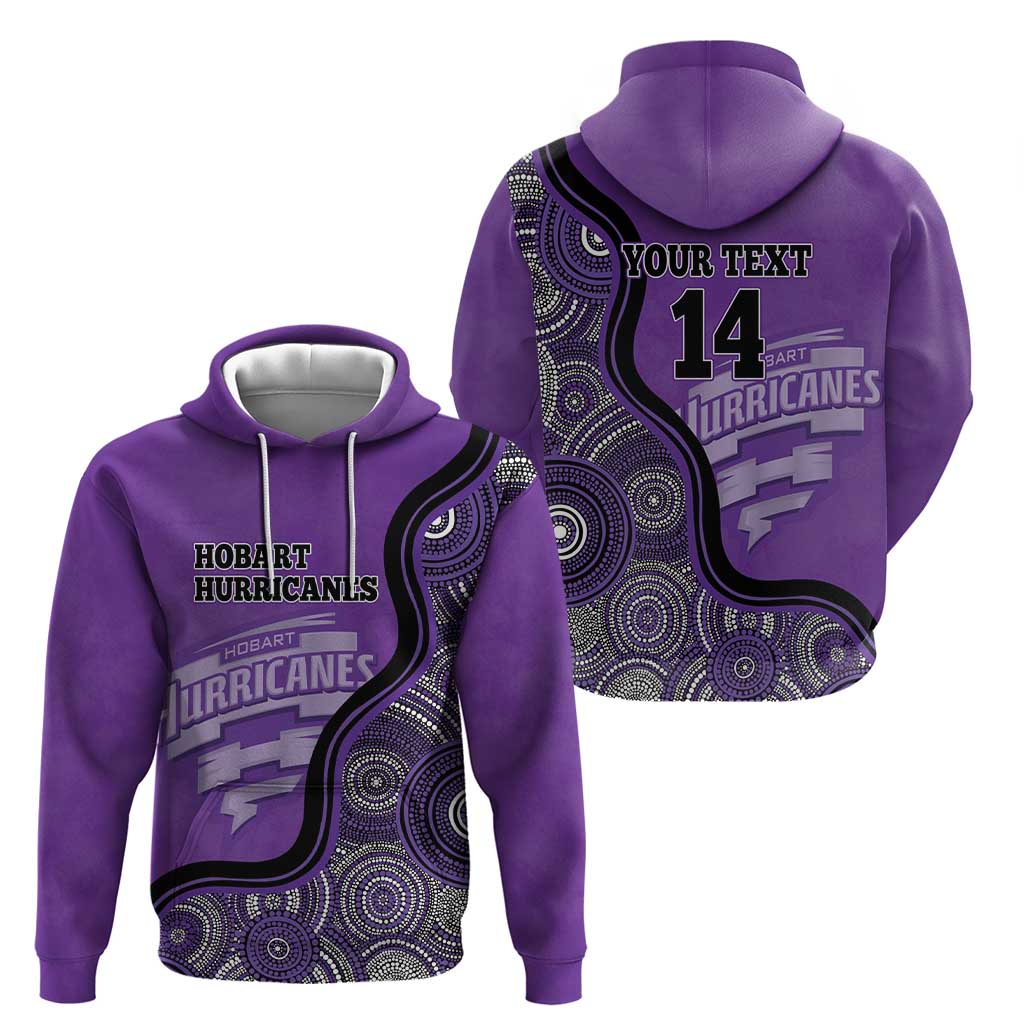 Custom Hobart Hurricanes Zip Hoodie Indigenous Art - Grunge Style