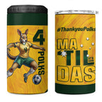 Polkinghorne Australia Matildas 4 in 1 Can Cooler Tumbler 2024 Thank You Polks