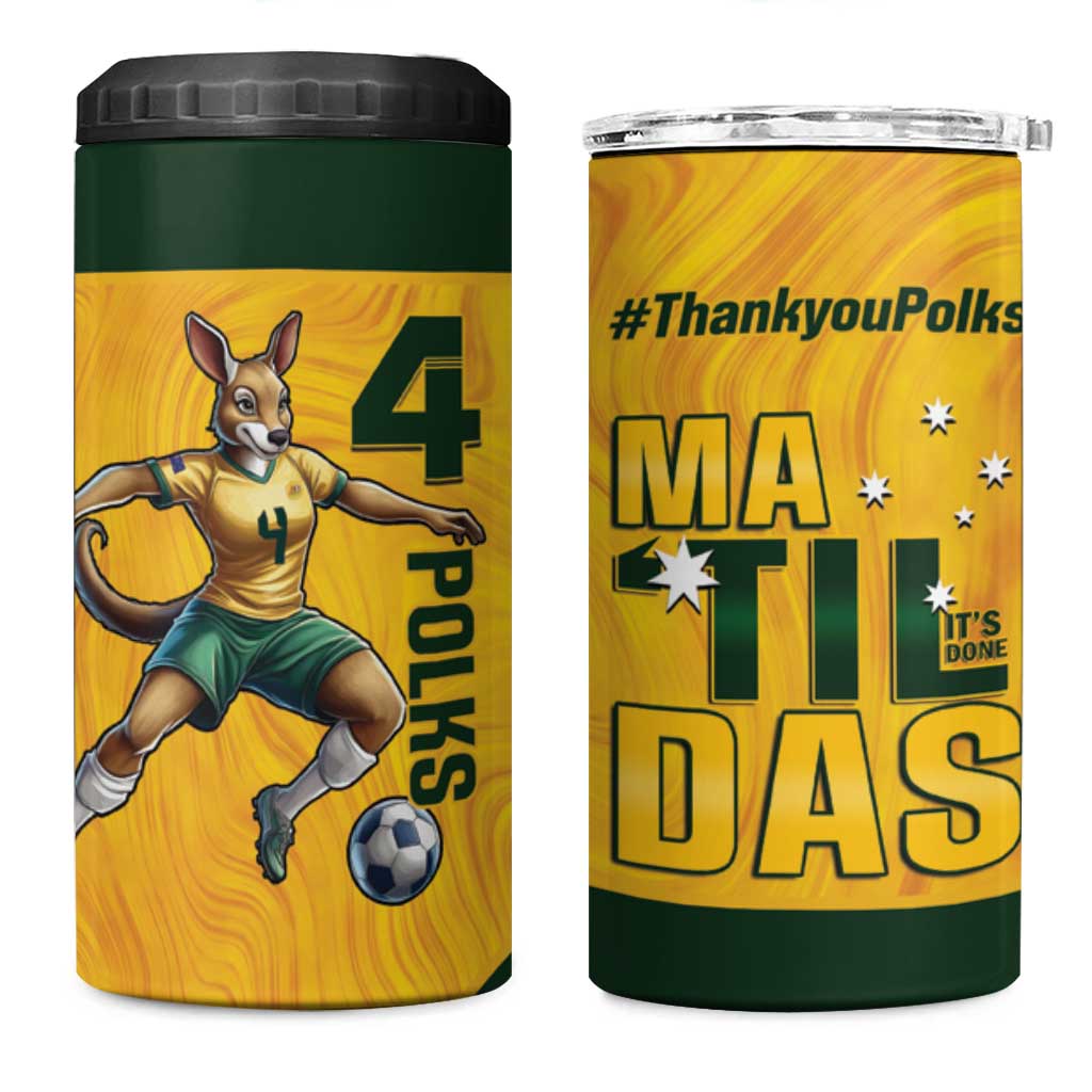 Polkinghorne Australia Matildas 4 in 1 Can Cooler Tumbler 2024 Thank You Polks