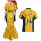 Polkinghorne Australia Matildas Couples Matching Mermaid Dress and Hawaiian Shirt 2024 Thank You Polks