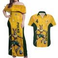 Polkinghorne Australia Matildas Couples Matching Off Shoulder Maxi Dress and Hawaiian Shirt 2024 Thank You Polks