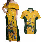 Polkinghorne Australia Matildas Couples Matching Off Shoulder Maxi Dress and Hawaiian Shirt 2024 Thank You Polks