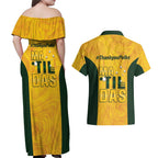Polkinghorne Australia Matildas Couples Matching Off Shoulder Maxi Dress and Hawaiian Shirt 2024 Thank You Polks