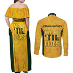 Polkinghorne Australia Matildas Couples Matching Off Shoulder Maxi Dress and Long Sleeve Button Shirt 2024 Thank You Polks