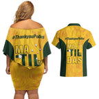 Polkinghorne Australia Matildas Couples Matching Off Shoulder Short Dress and Hawaiian Shirt 2024 Thank You Polks