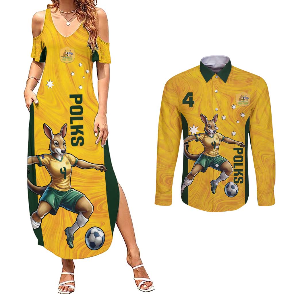 Polkinghorne Australia Matildas Couples Matching Summer Maxi Dress and Long Sleeve Button Shirt 2024 Thank You Polks