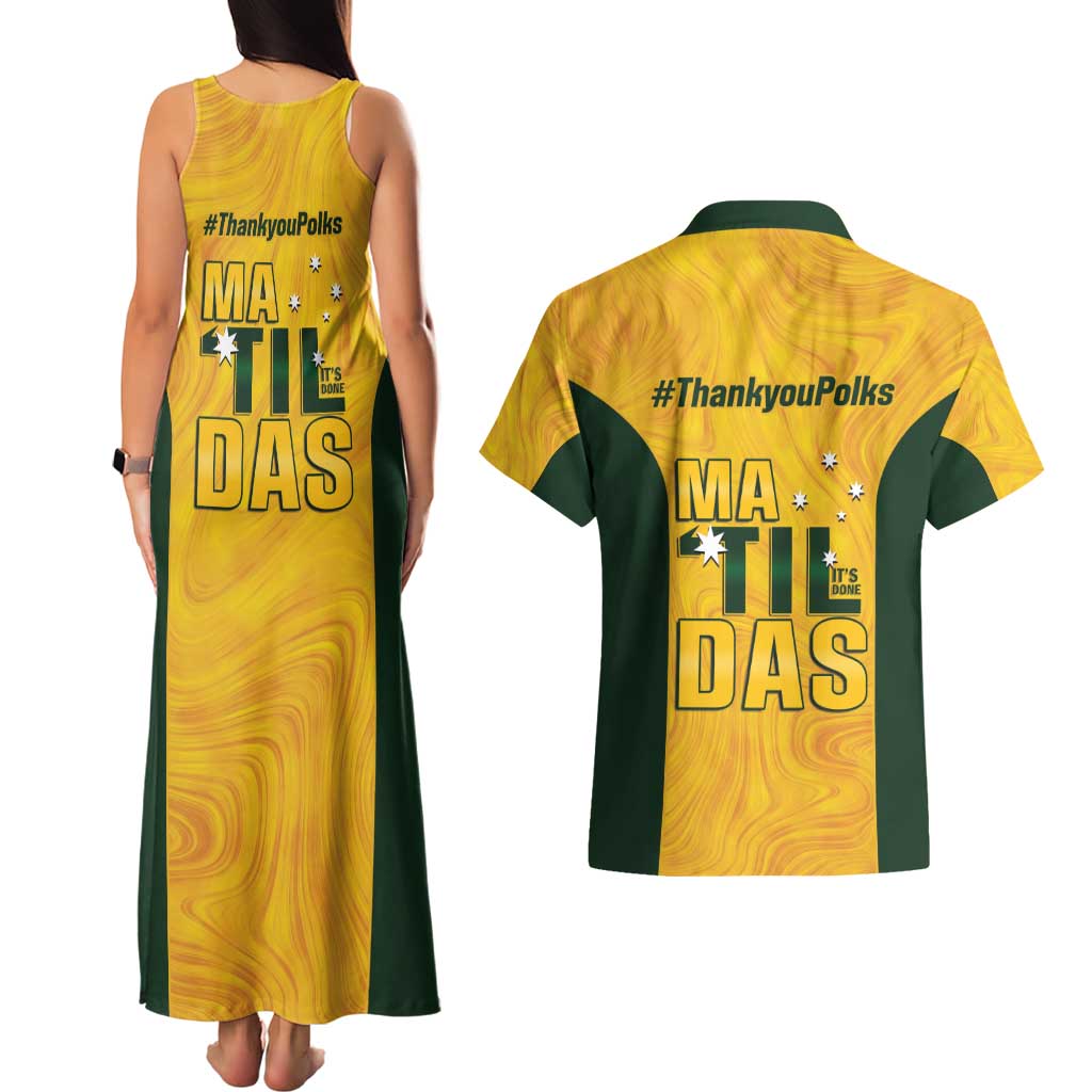 Polkinghorne Australia Matildas Couples Matching Tank Maxi Dress and Hawaiian Shirt 2024 Thank You Polks