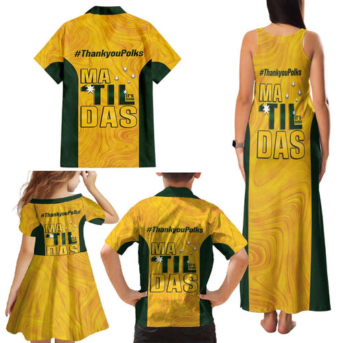 Polkinghorne Australia Matildas Family Matching Tank Maxi Dress and Hawaiian Shirt 2024 Thank You Polks