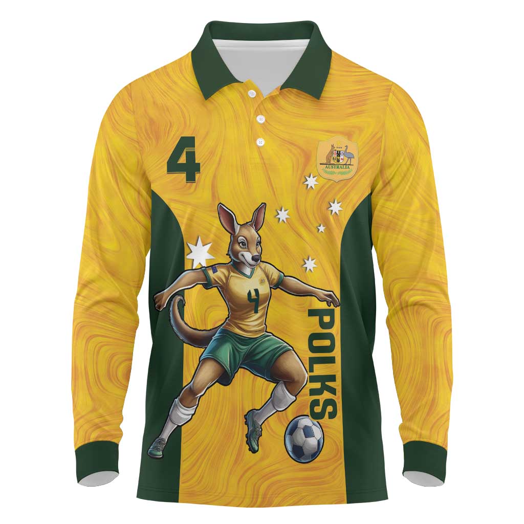 Polkinghorne Australia Matildas Long Sleeve Polo Shirt 2024 Thank You Polks