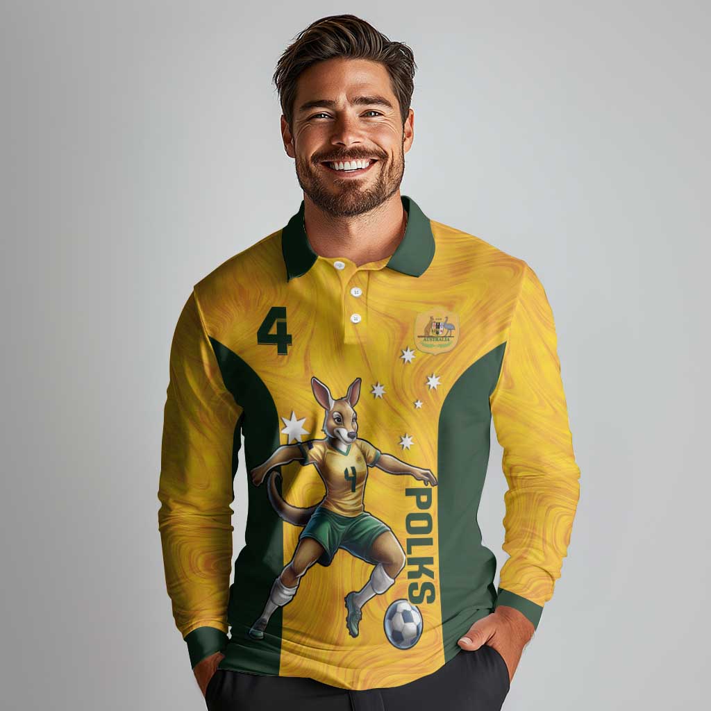 Polkinghorne Australia Matildas Long Sleeve Polo Shirt 2024 Thank You Polks