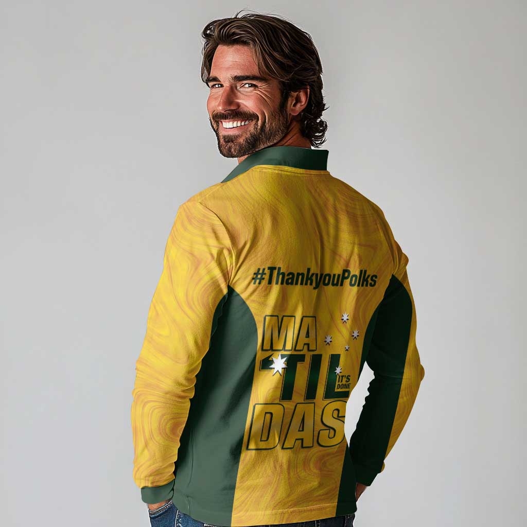 Polkinghorne Australia Matildas Long Sleeve Polo Shirt 2024 Thank You Polks