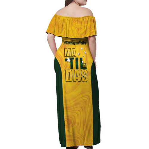 Polkinghorne Australia Matildas Off Shoulder Maxi Dress 2024 Thank You Polks