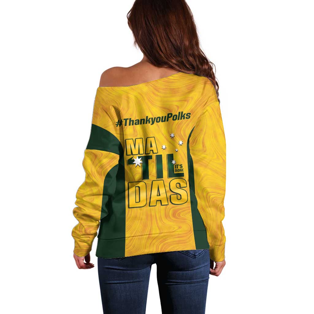 Polkinghorne Australia Matildas Off Shoulder Sweater 2024 Thank You Polks