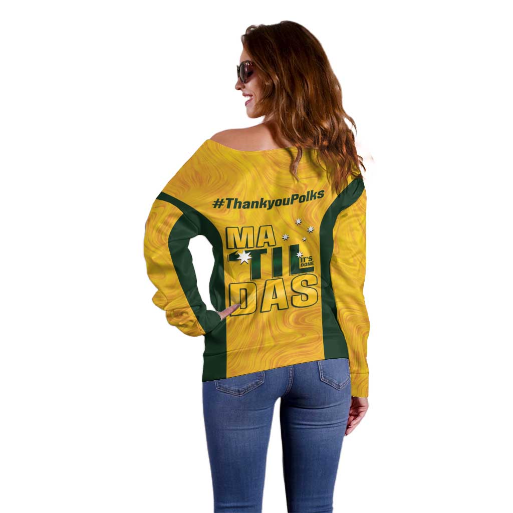 Polkinghorne Australia Matildas Off Shoulder Sweater 2024 Thank You Polks