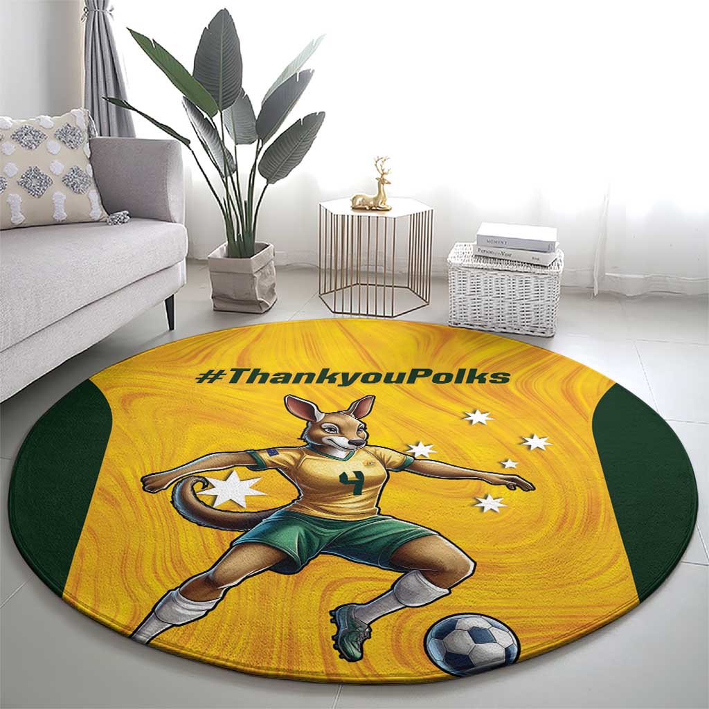 Polkinghorne Australia Matildas Round Carpet 2024 Thank You Polks