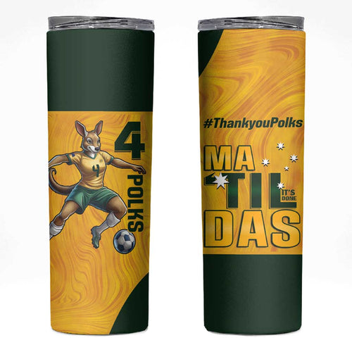 Polkinghorne Australia Matildas Skinny Tumbler 2024 Thank You Polks