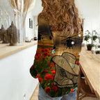 Australian ANZAC Women Casual Shirt Slouch Hat And Army Boots With Poppy LT14