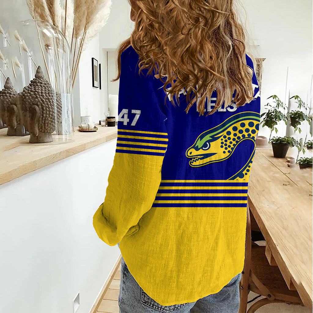 Eels Rugby Women Casual Shirt Parramatta 1947 Dynamic Blue LT14