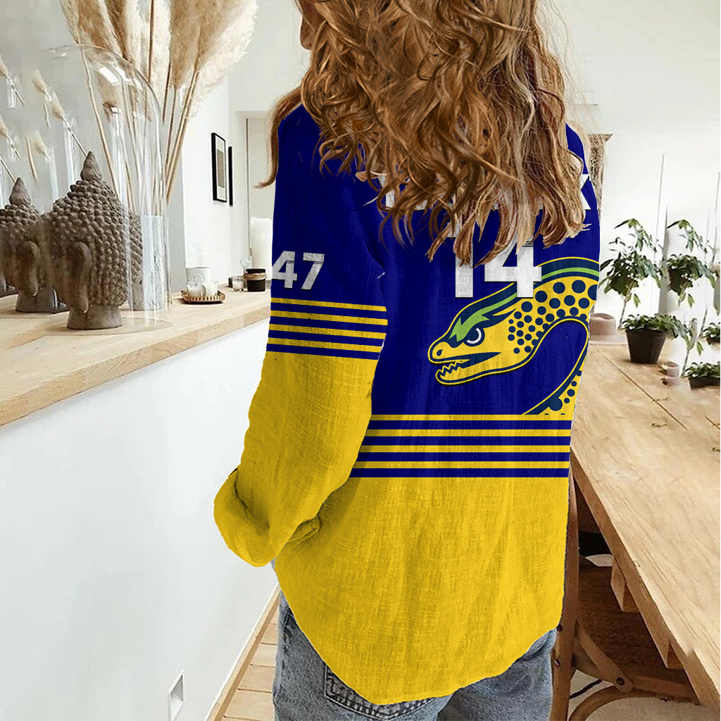 Personalised Eels Rugby Women Casual Shirt Parramatta 1947 Dynamic Blue LT14