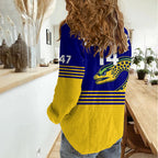 Personalised Eels Rugby Women Casual Shirt Parramatta 1947 Dynamic Blue LT14
