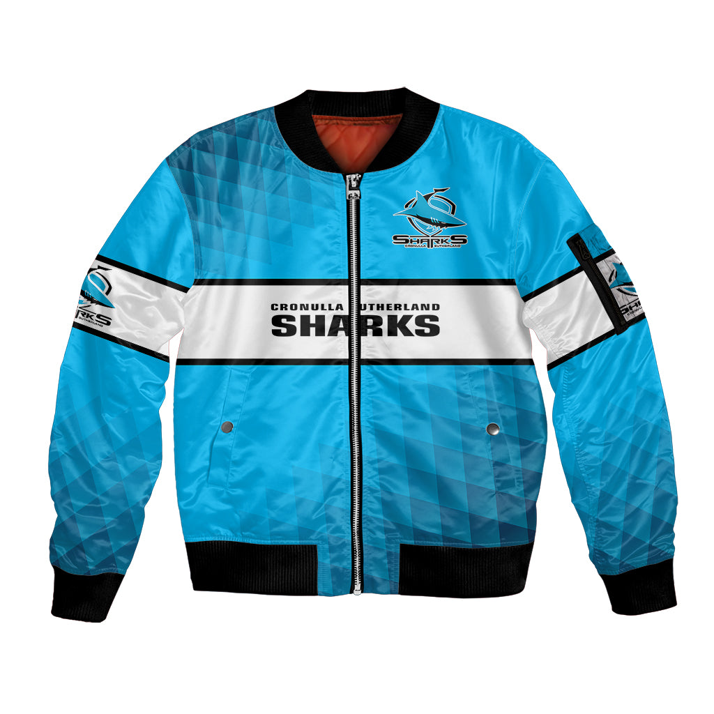 personalised-sharks-rugby-sleeve-zip-bomber-jacket-go-sharkies-sporty-version