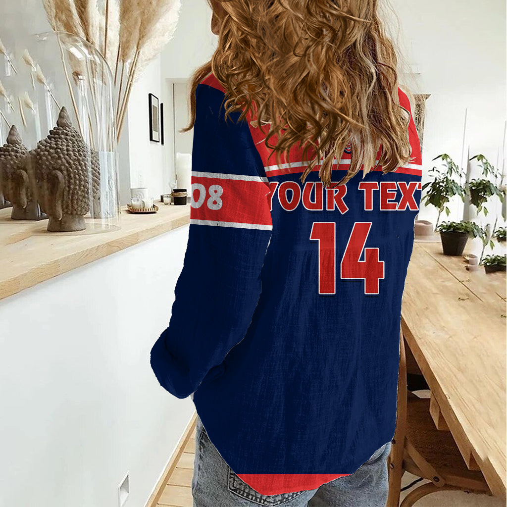 Personalised Roosters Rugby Women Casual Shirt Tricolours 1908 Sporty Version LT14