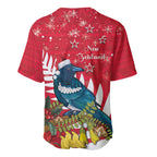 New Zealand Christmas In July Baseball Jersey Tui Bird With Kowhai Meri Kirihimete