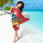 New Zealand Christmas In July Sarong Tui Bird With Kowhai Meri Kirihimete