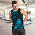 New Zealand Tui Bird Men Tank Top Aotearoa Maori Pattern - Blue